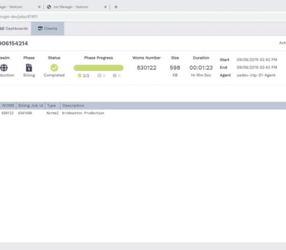 Live Screenshot of Job Manager - Billing